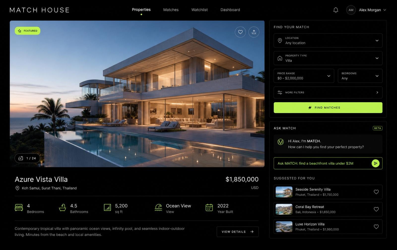 MATCH HOUSE — AI Powered Real Estate Technology